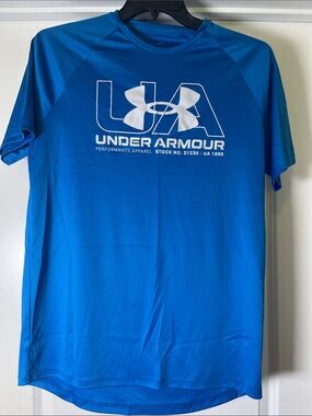 Under Armour Men’s Royal Blue Short Sleeve Performance Tee with White Logo